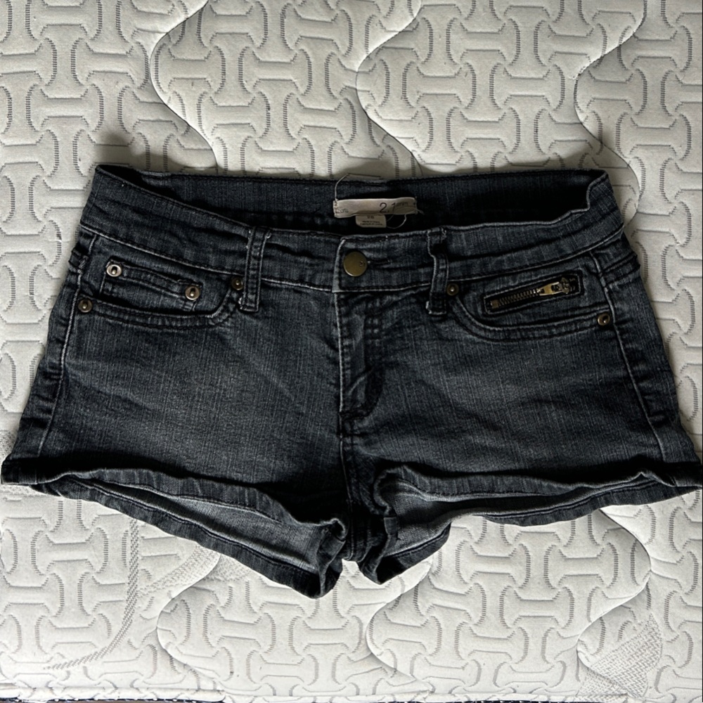 2.1 Denim Dark Gray Jean Shorts 0002